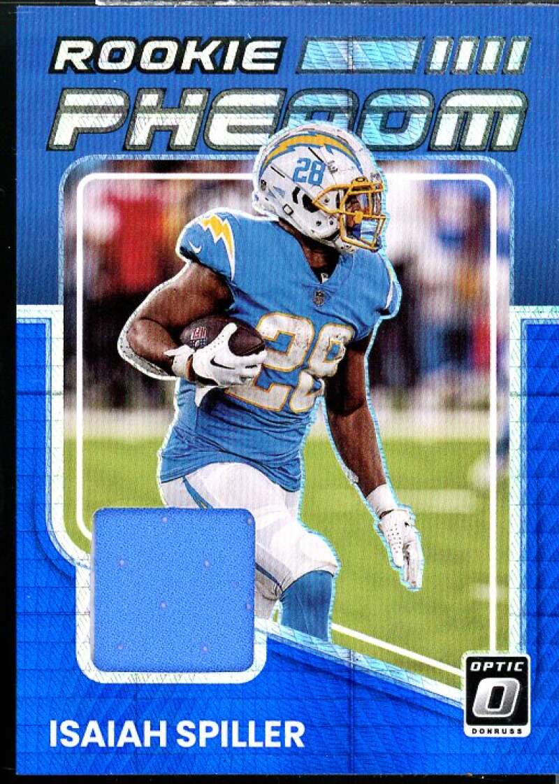 Isaiah Spiller Rookie 2022 Donruss Optic Rookie Phenoms Jerseys Blue Hyper #16  Image 1