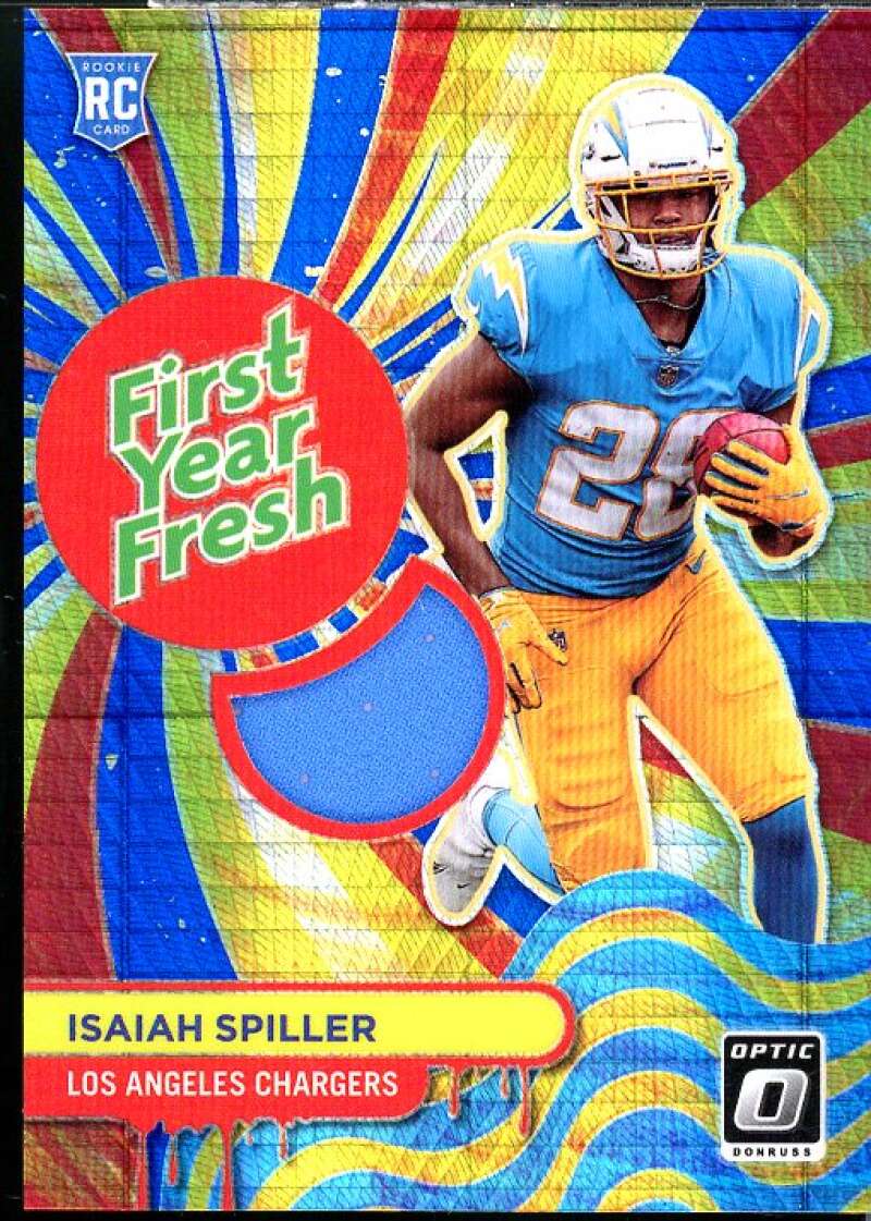 Isaiah Spiller Rookie 2022 Donruss Optic First Year Fresh Jerseys Blue Hyper #16  Image 1