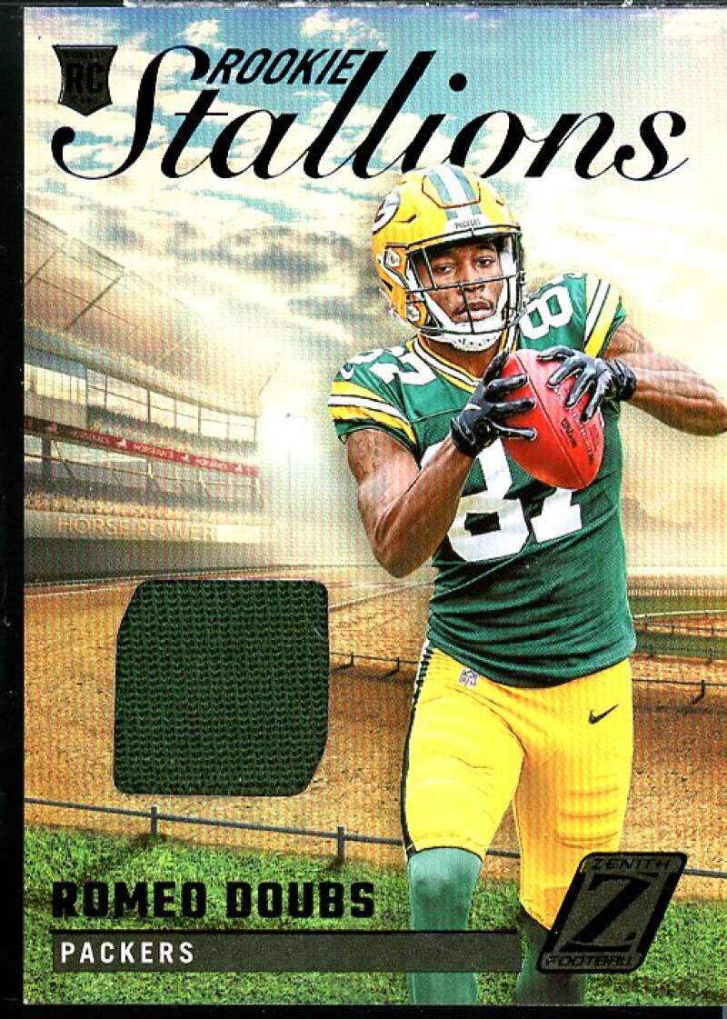 Romeo Doubs Rookie Card 2022 Zenith Rookie Stallions Materials #34  Image 1