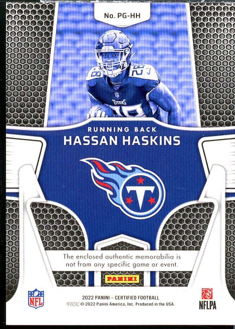 Hassan Haskins Rokie Card 2022 Certified Piece of the Game Purple #29  Image 2