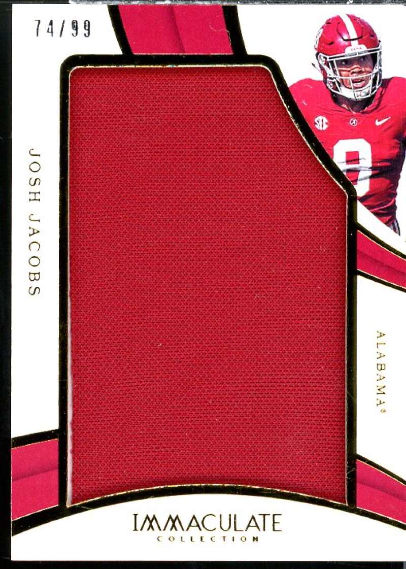 Josh Jacobs 2019 Immaculate Collection Collegiate Immaculate Jumbo Jerseys #20  Image 1