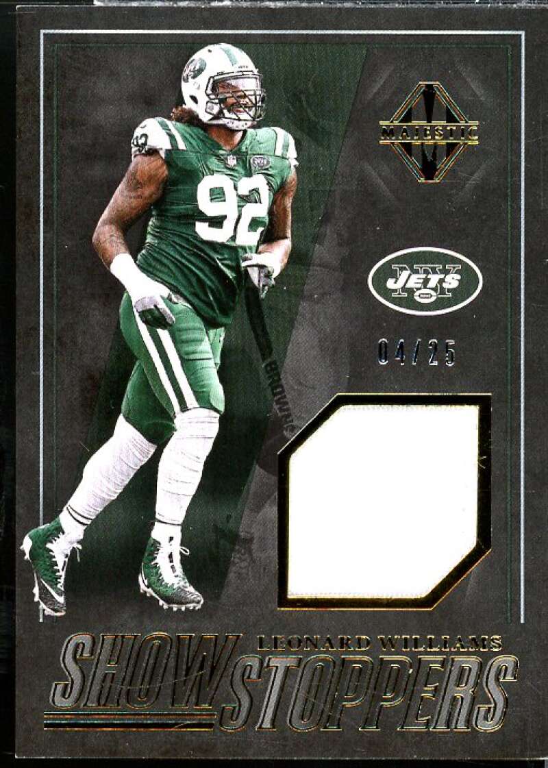 Leonard Williams Card 2018 Panini Majestic Showstoppers Materials Gold #19  Image 1