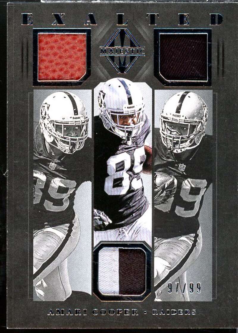 Amari Cooper Card 2018 Panini Majestic Exalted Triple Materials #1  Image 1