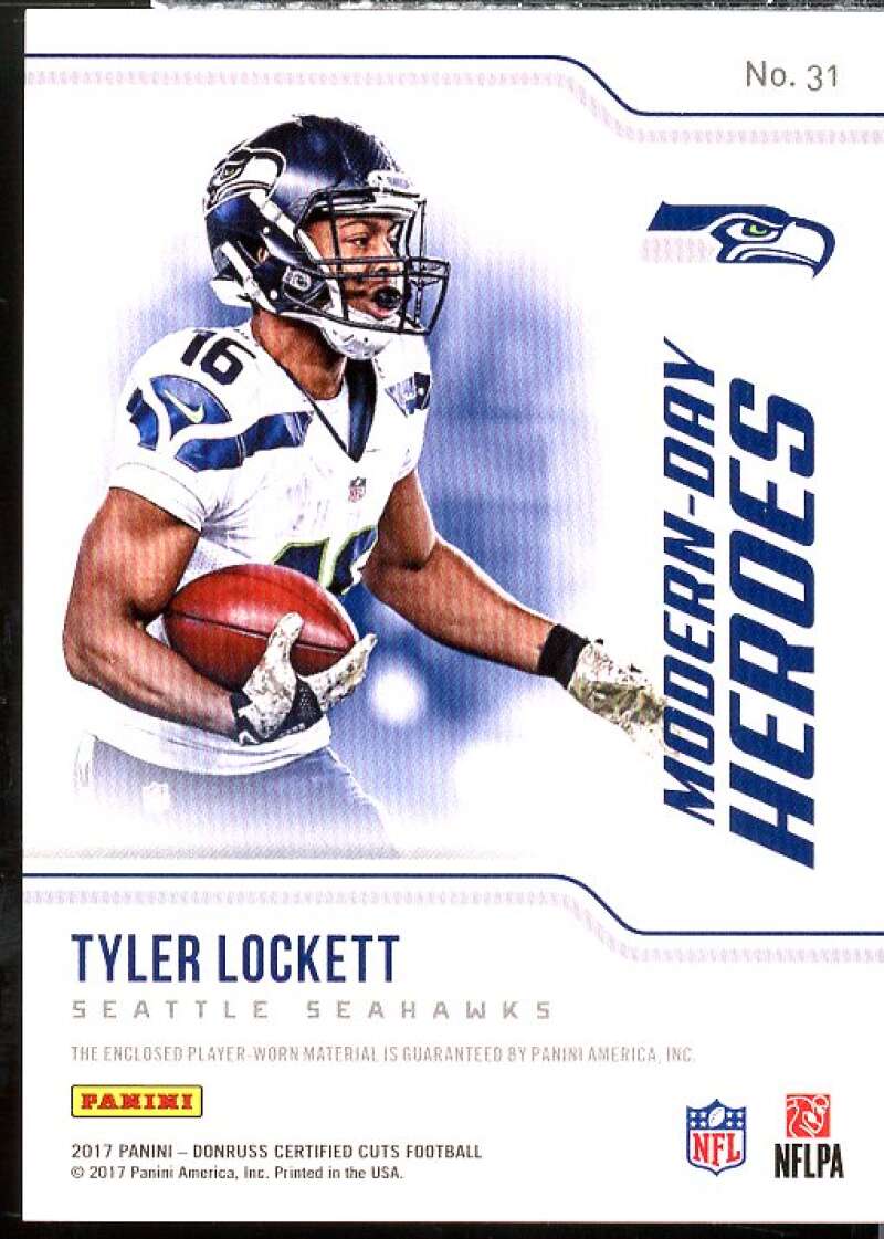 Tyler Lockett Card 2017 Certified Cuts Modern Day Heroes Memorabilia #31  Image 2