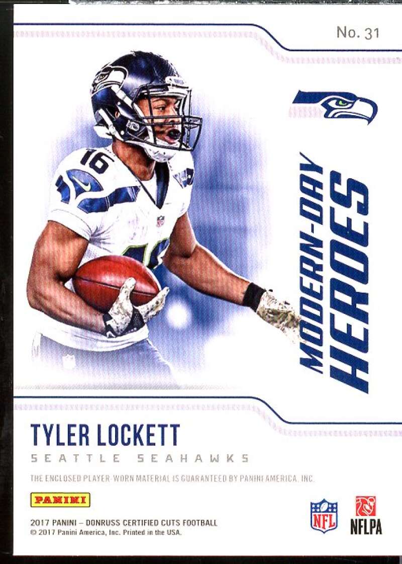 Tyler Lockett Card 2017 Certified Cuts Modern Day Heroes Memorabilia #31  Image 2