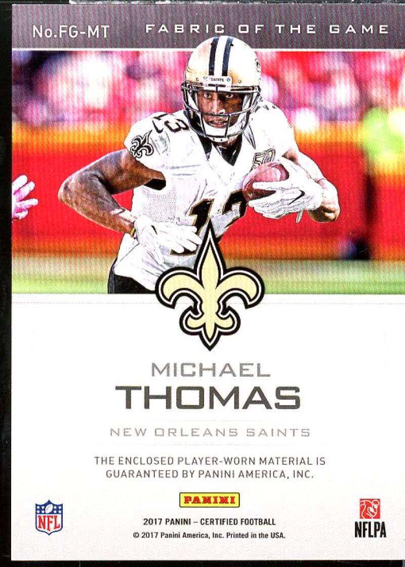 Michael Thomas Card 2017 Certified Fabric of the Game Prime #52  Image 2