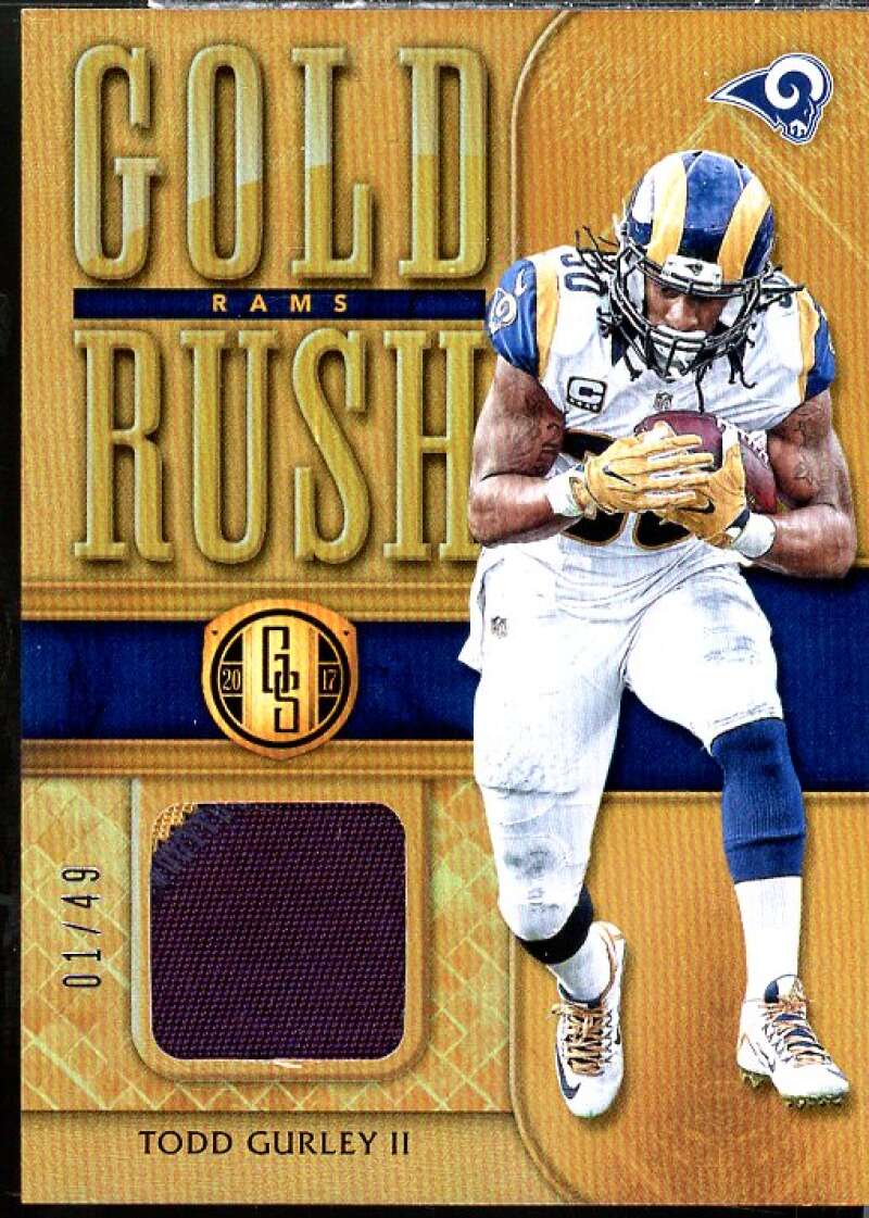 Todd Gurley II Card 2017 Panini Gold Standard Gold Rush Materials Prime #6  Image 1