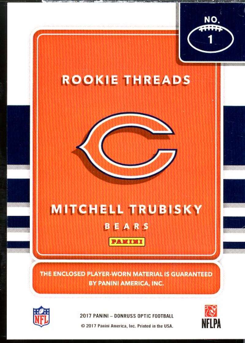 Mitchell Trubisky Rookie Card 2017 Donruss Optic Rookie Threads #1  Image 2