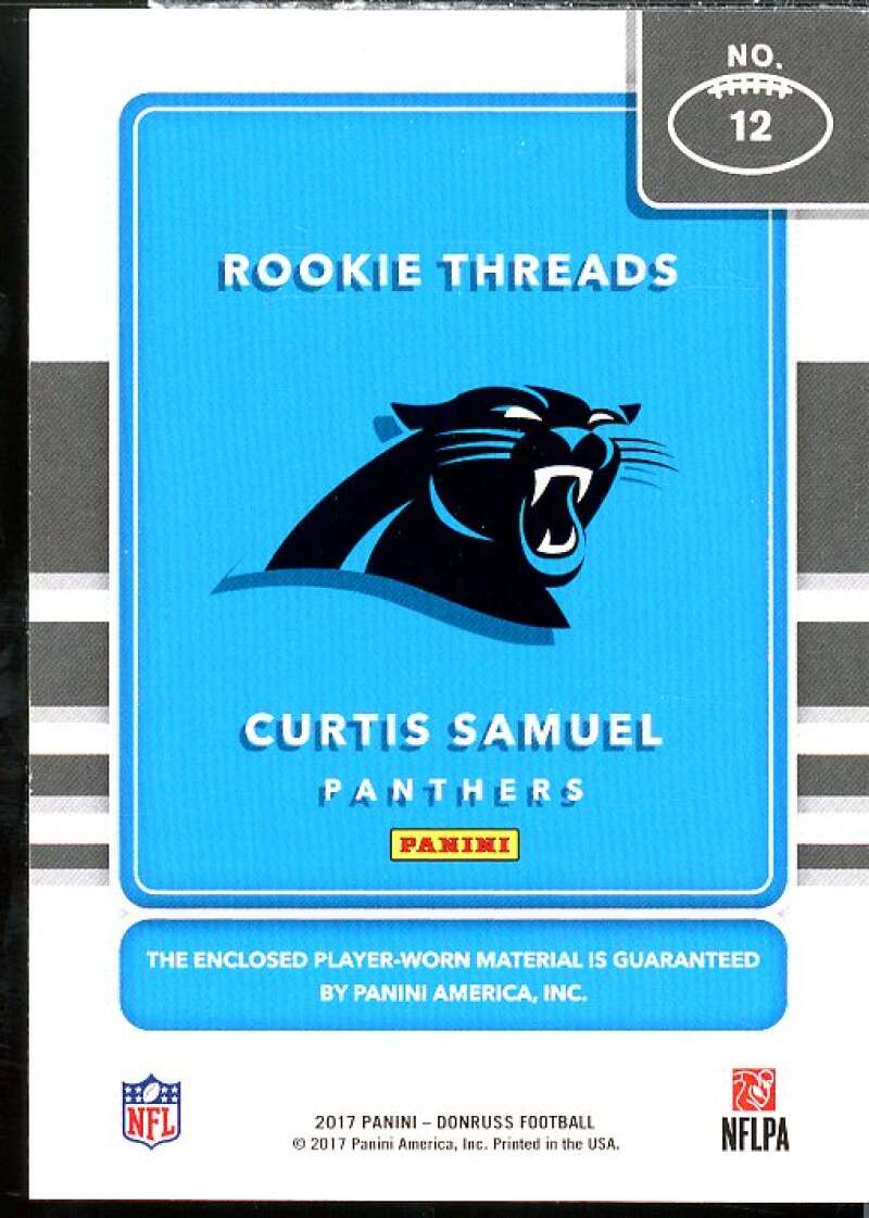 Curtis Samuel Rookie Card 2017 Donruss Rookie Threads Blue #12  Image 2