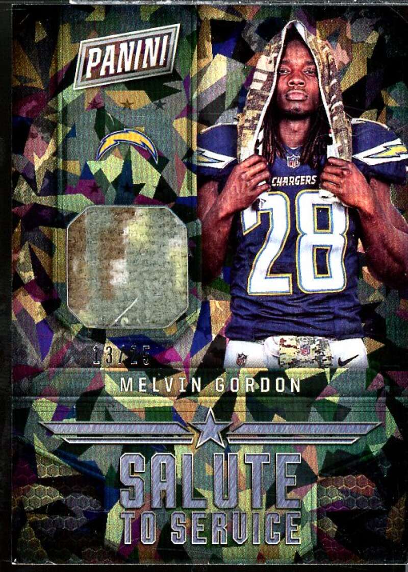 Melvin Gordon 2017 Black Friday Salute to Service Memorabilia Cracked Ice #SSMGD  Image 1