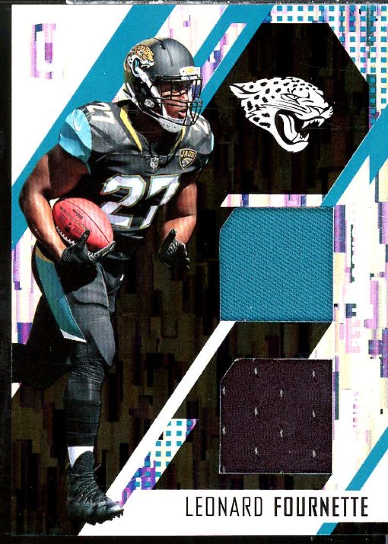 Leonard Fournette Card 2017 Panini Unparalleled Rookie Stitches Dual Jerseys #4  Image 1