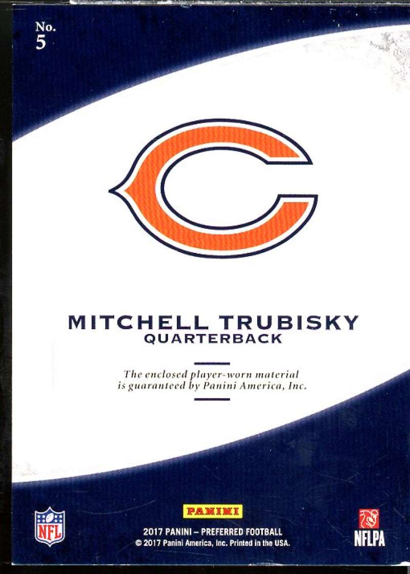 Mitchell Trubisky Rookie 2017 Crown Royale Jumbo Rookie Silhouette Jerseys #5  Image 2