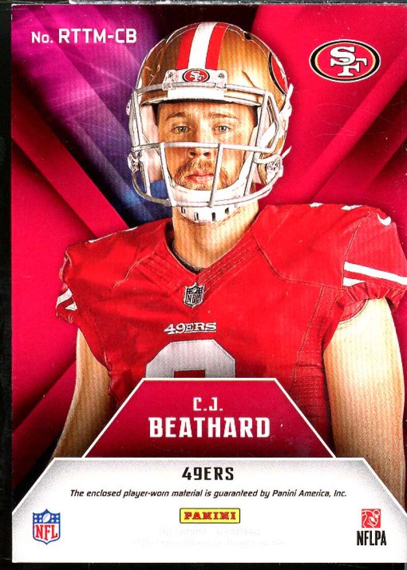 C.J. Beathard Rookie Card 2017 Panini XR Rookie Triple Threats Materials #6  Image 2