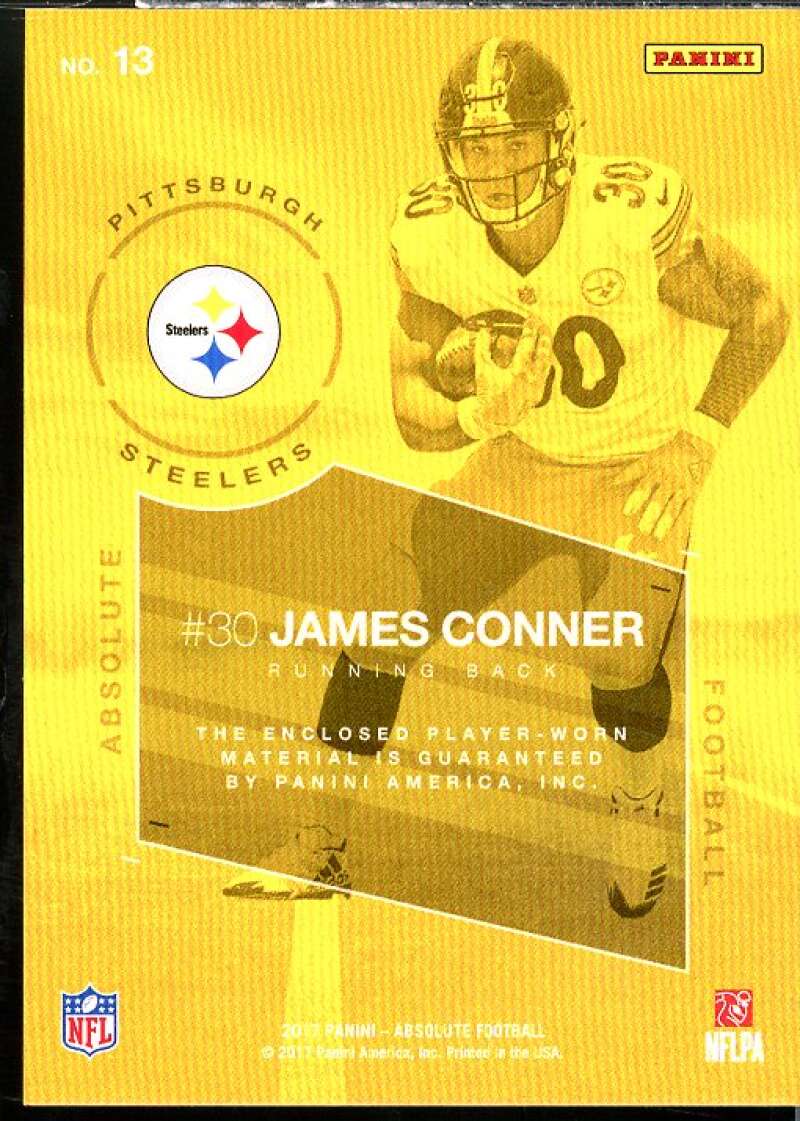 James Conner Card 2017 Absolute Rookie Force Materials Red #13  Image 2