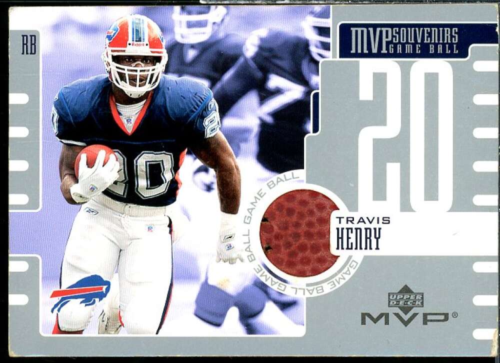 Travis Henry Card 2003 Upper Deck MVP Souvenirs #GBTH  Image 1