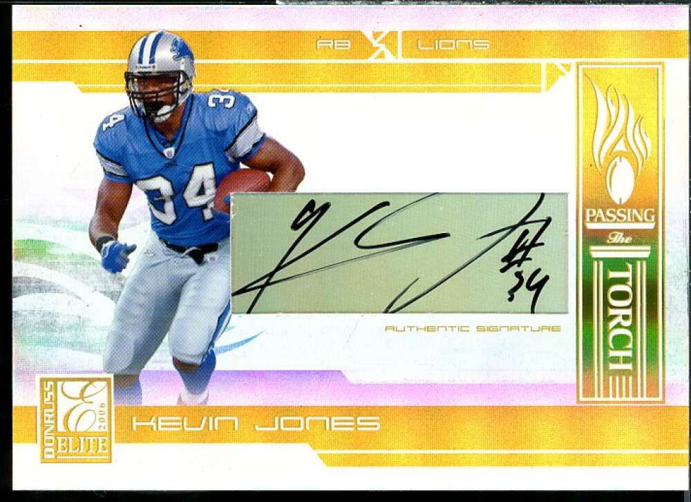 Kevin Jones Card 2006 Donruss Elite Passing the Torch Autographs #13  Image 1