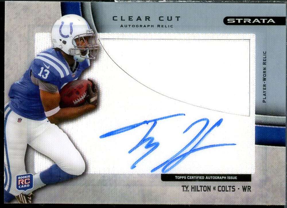 T.Y. Hilton Rookie 2012 Topps Strata Clear Cut Rookie Relic Autographs #CCARTH  Image 1