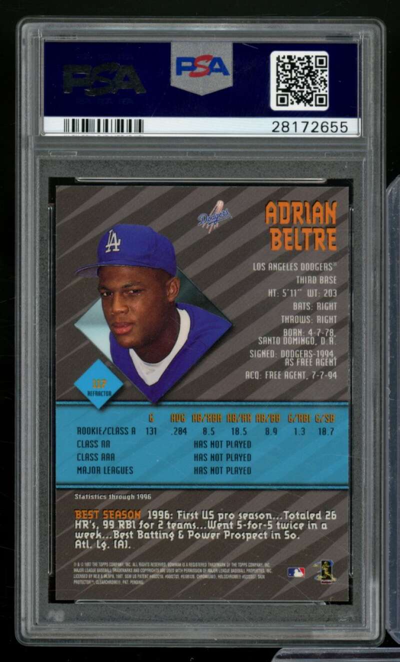 Adrian Beltre Rookie Card 1997 Bowman's Best Refractor #117 PSA 9 Image 2