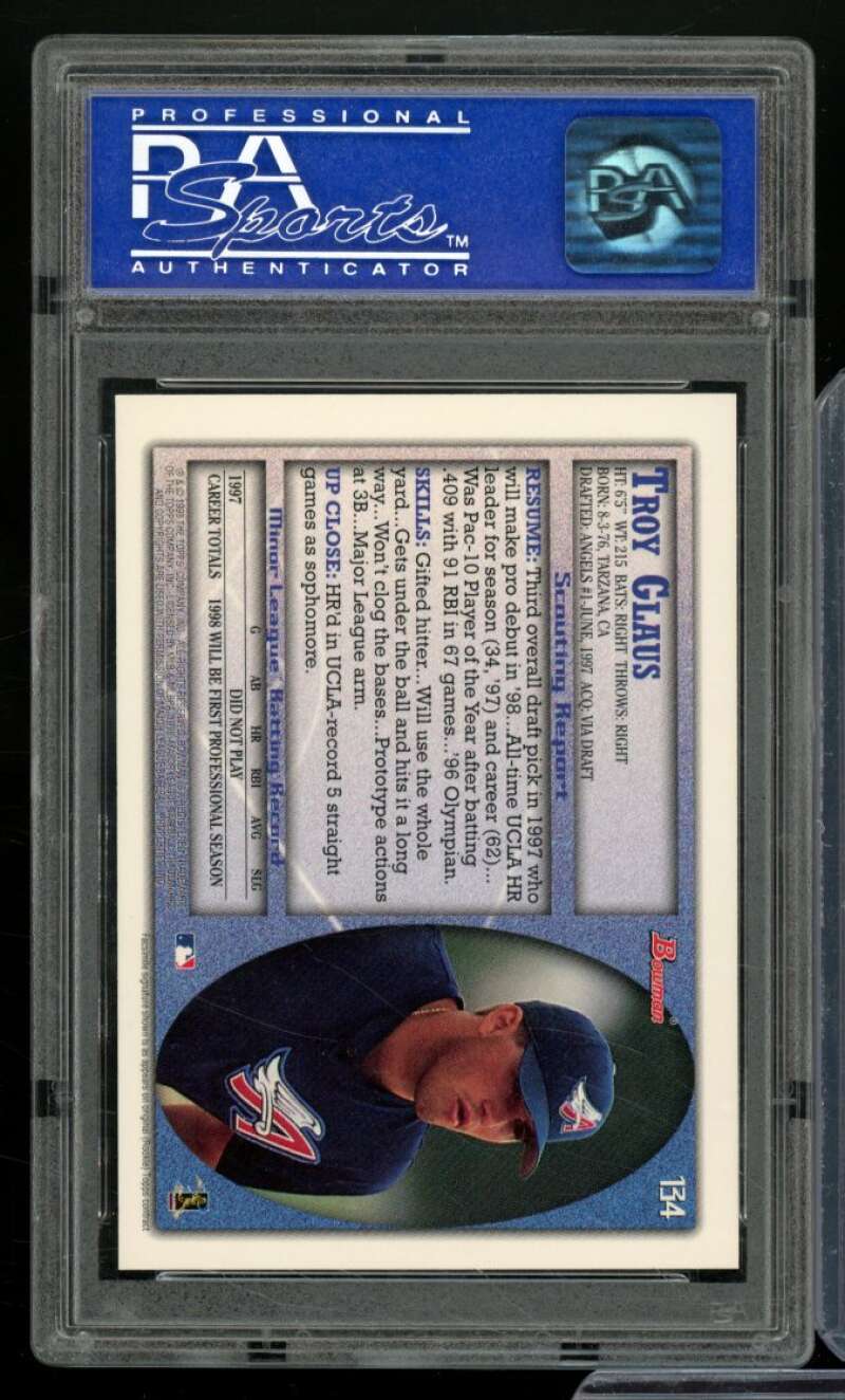 Troy Glaus Rookie Card 1998 Bowman #134 PSA 9 Image 2