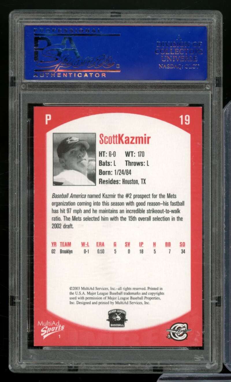 Scott Kazmir Rookie Card 2003 Multi-Ad #1 PSA 8 Image 2