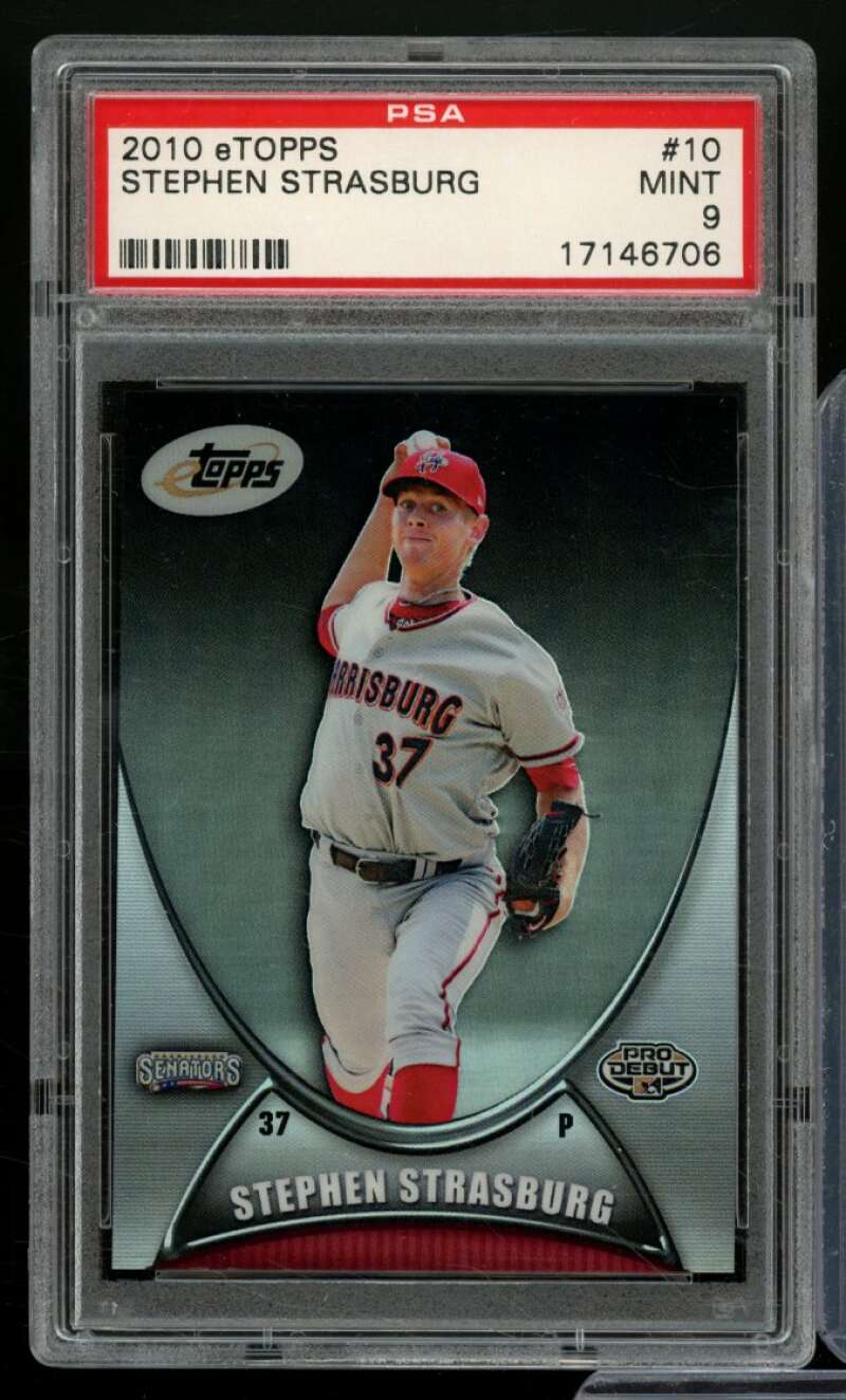 Stephen Strasburg Rookie Card 2010 eTopps #10 PSA 9 Image 1