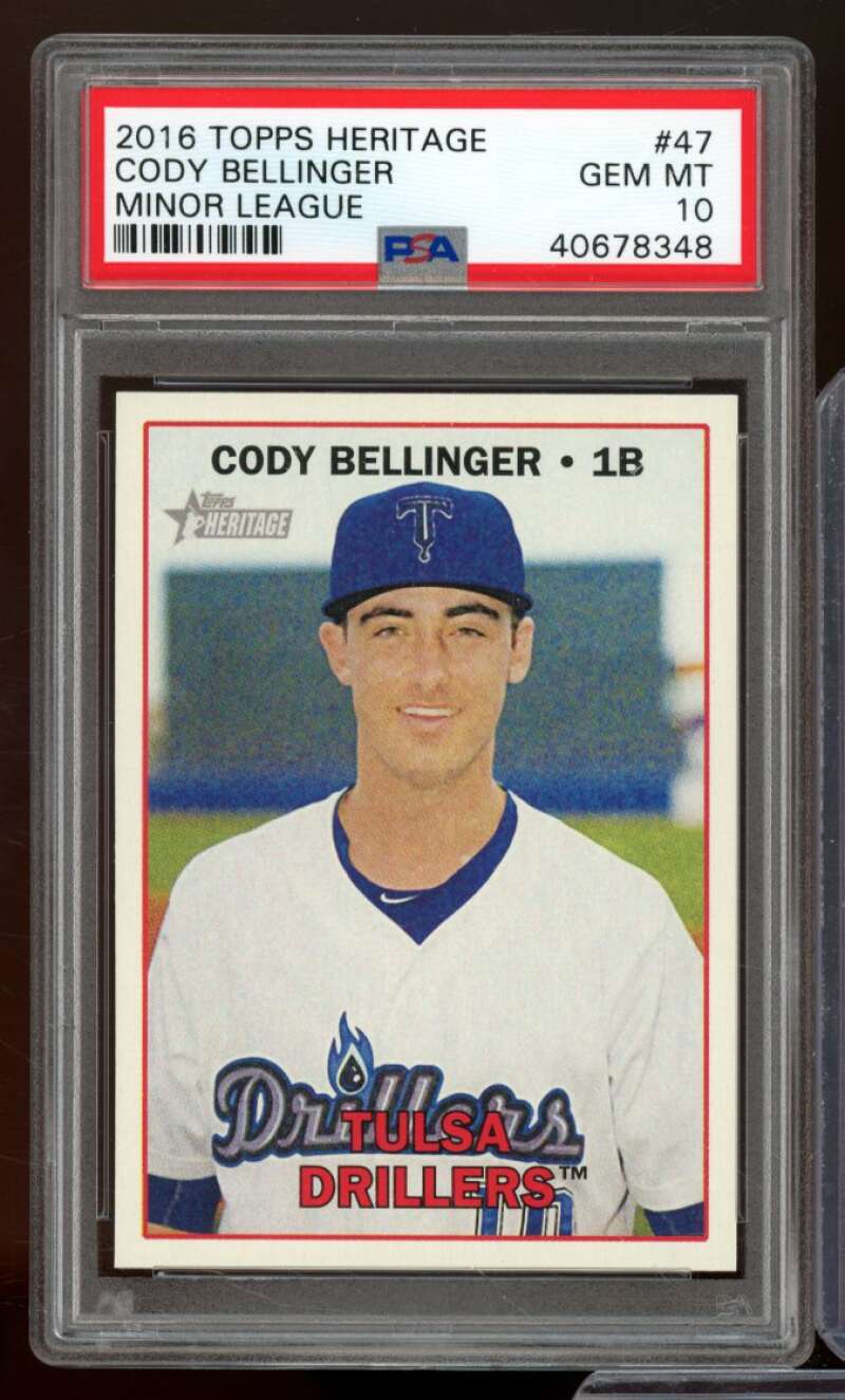 Cody Bellinger Rookie Card 2016 Topps Heritage #47 PSA 10 Image 1