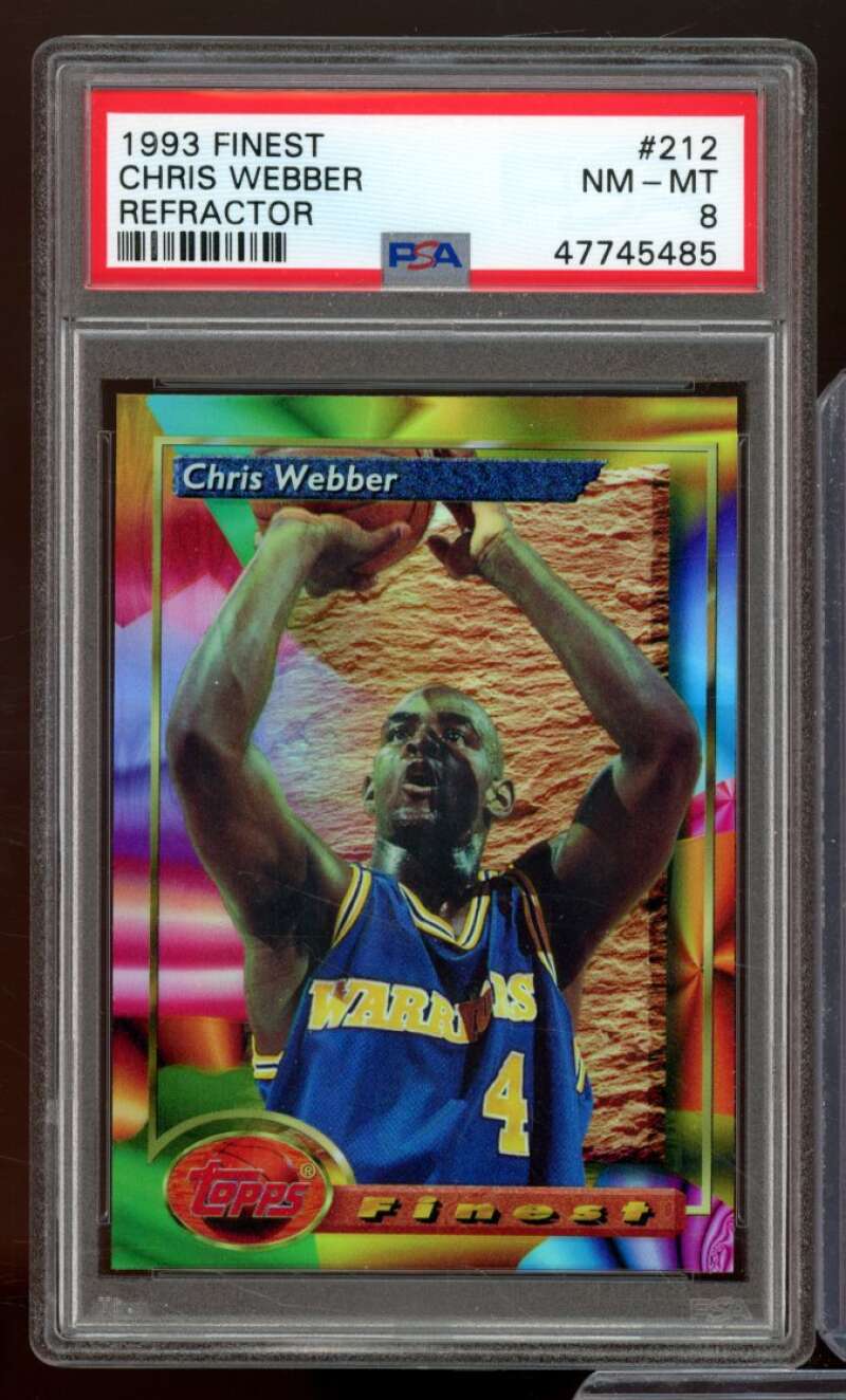 Chris Webber Rookie Card 1993-94 Finest Refractor #212 PSA 8 Image 1