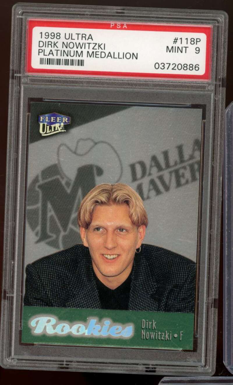 Dirk Nowitzki Rookie Card 1998-99 Ultra Platinum Medallion #118P PSA 9 Image 1