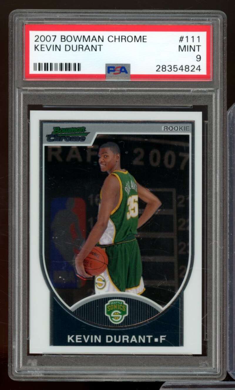 Kevin Durant Rookie Card 2007-08 Bowman Chrome #111 PSA 9 Image 1