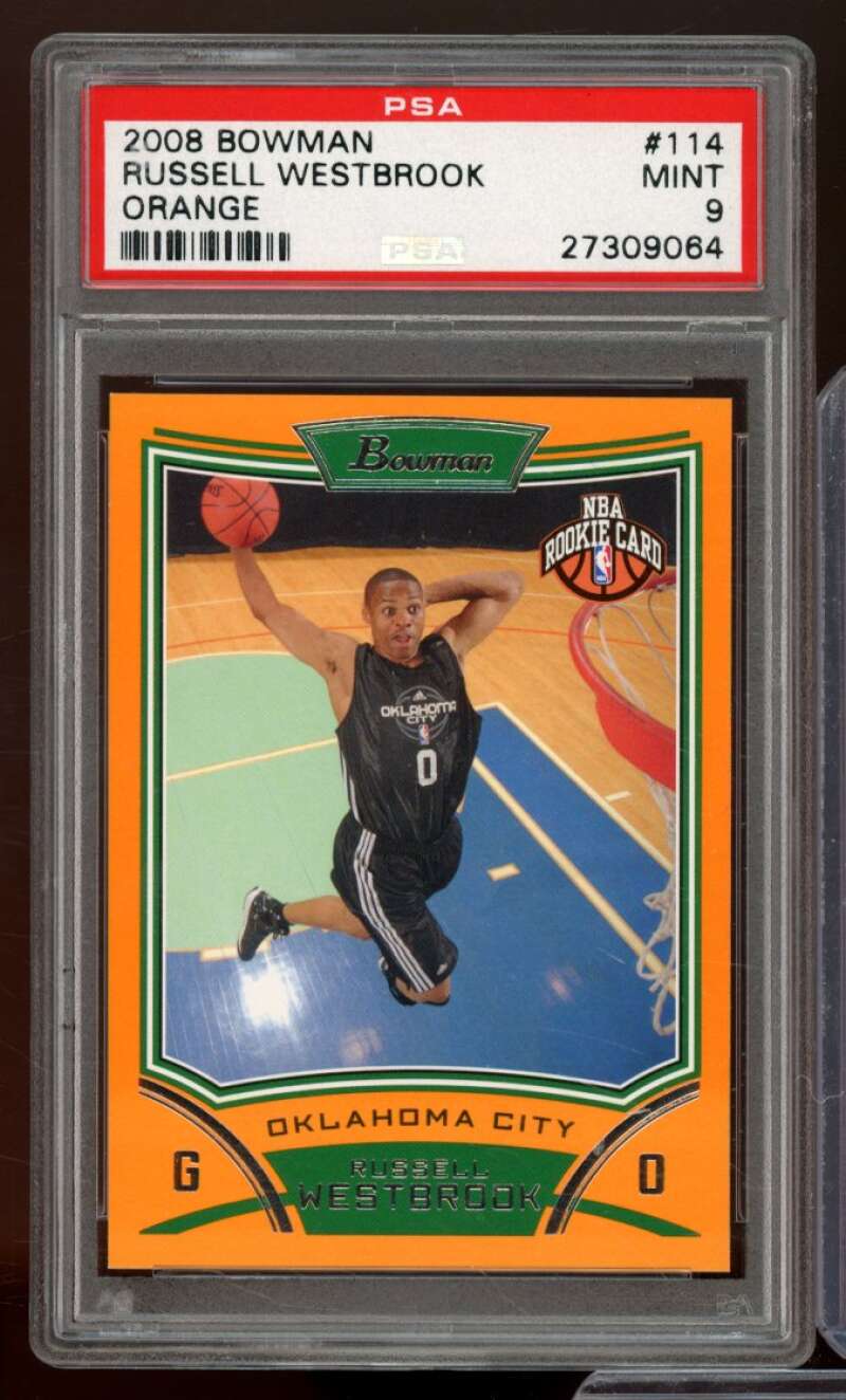 Russell Westbrook Rookie Card 2008-09 Bowman Orange #114 PSA 9 Image 1