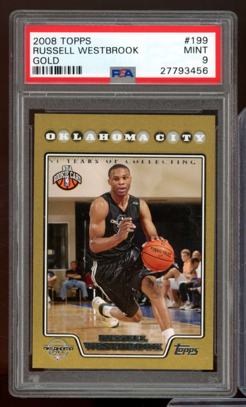 Russell Westbrook Rookie Card 2008-09 Topps Gold #199 PSA 9 Image 1