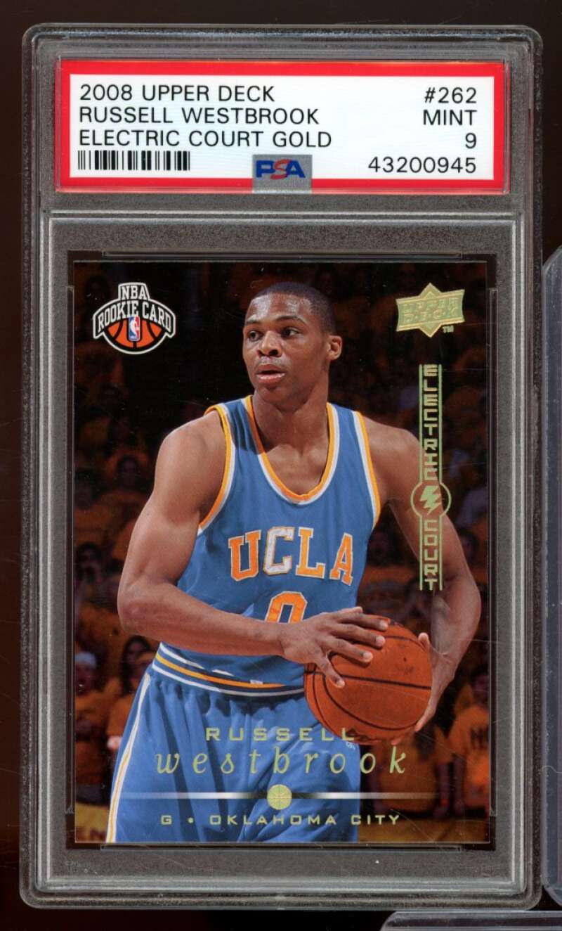 Russell Westbrook Rookie Card 2008-09 Upper Deck Electric Court Gold #262 PSA 9 Image 1