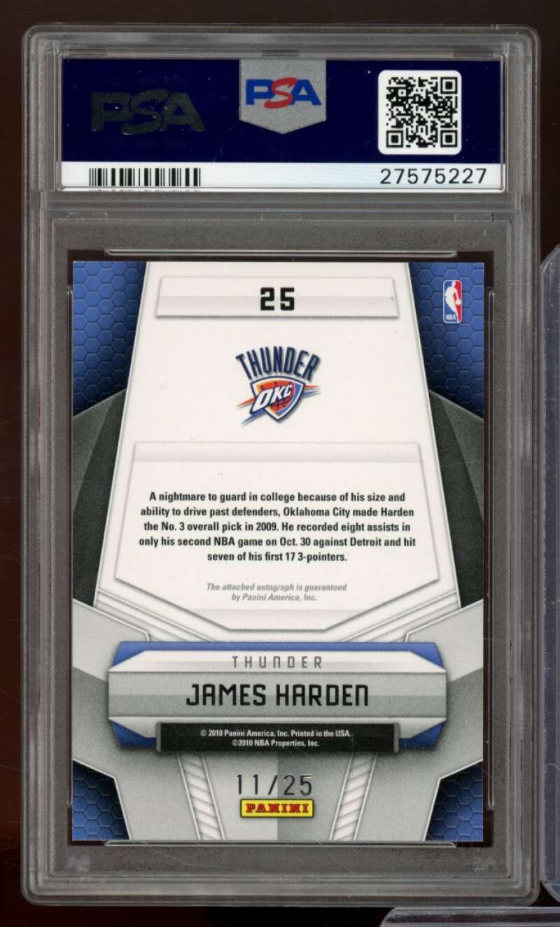 James Harden Rookie 2009-10 Panini Certified Potential Auto (11/25) #25 PSA 9 Image 2