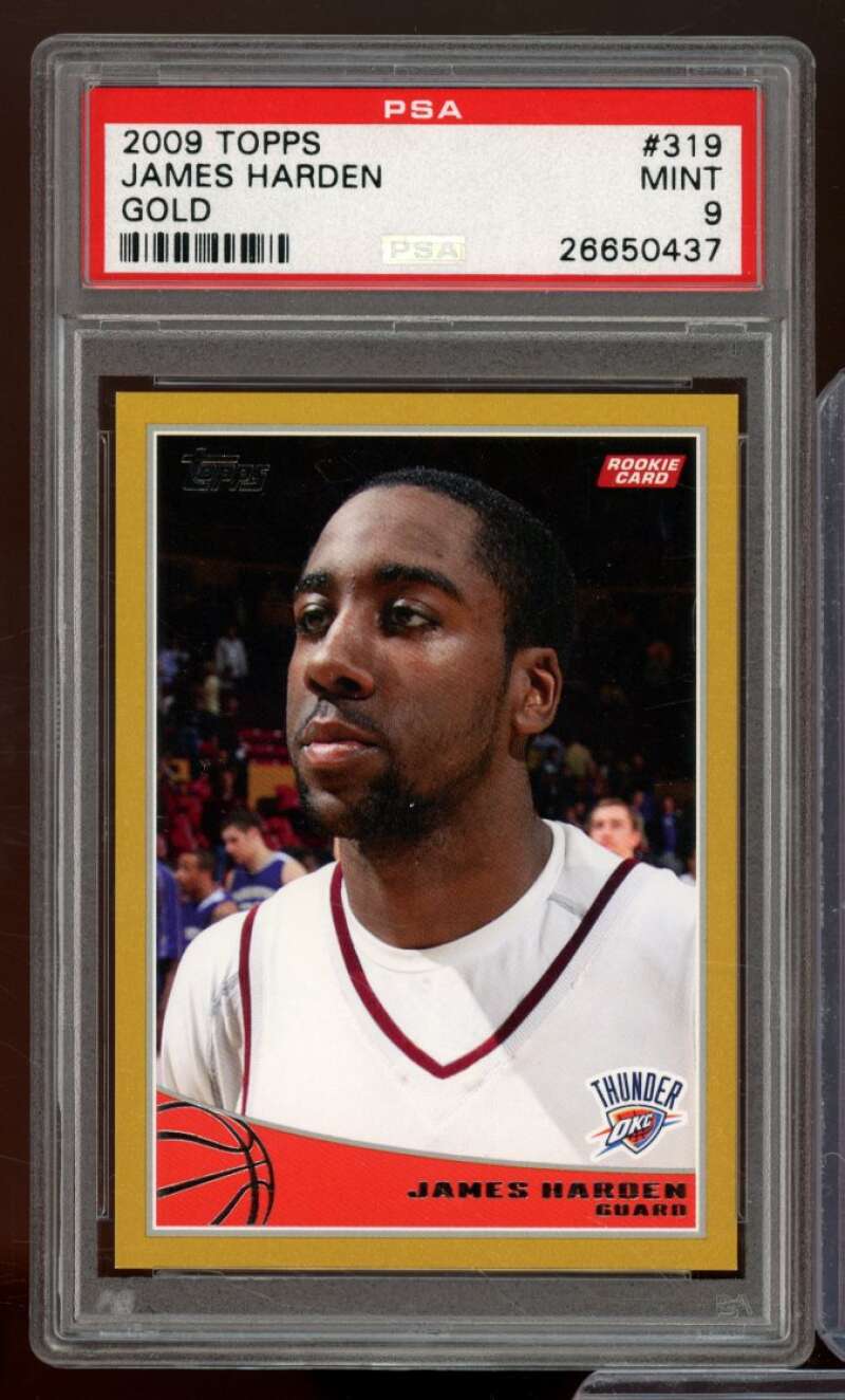 James Harden Rookie Card 2009-10 Topps Gold #319 PSA 9 Image 1