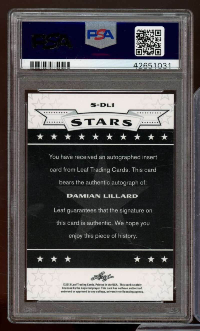 Damian Lillard Rookie 2012 Leaf Valiant Stars Autographs (pop 2) #S-DL1 PSA 10 Image 2