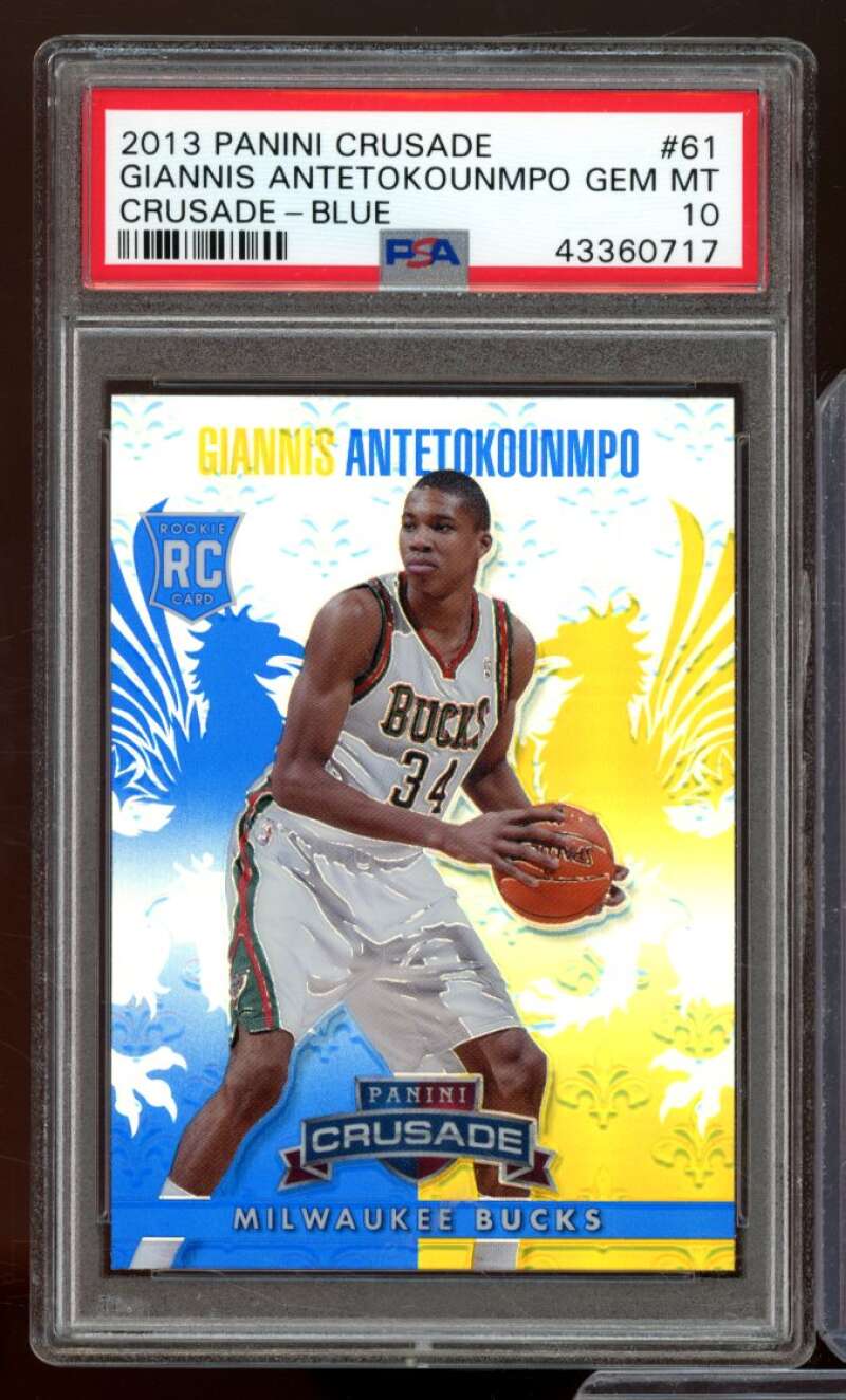 Giannis Antetokounmpo Rookie Card 2013-14 Panini Crusade Crusade Blue #61 PSA 10 Image 1