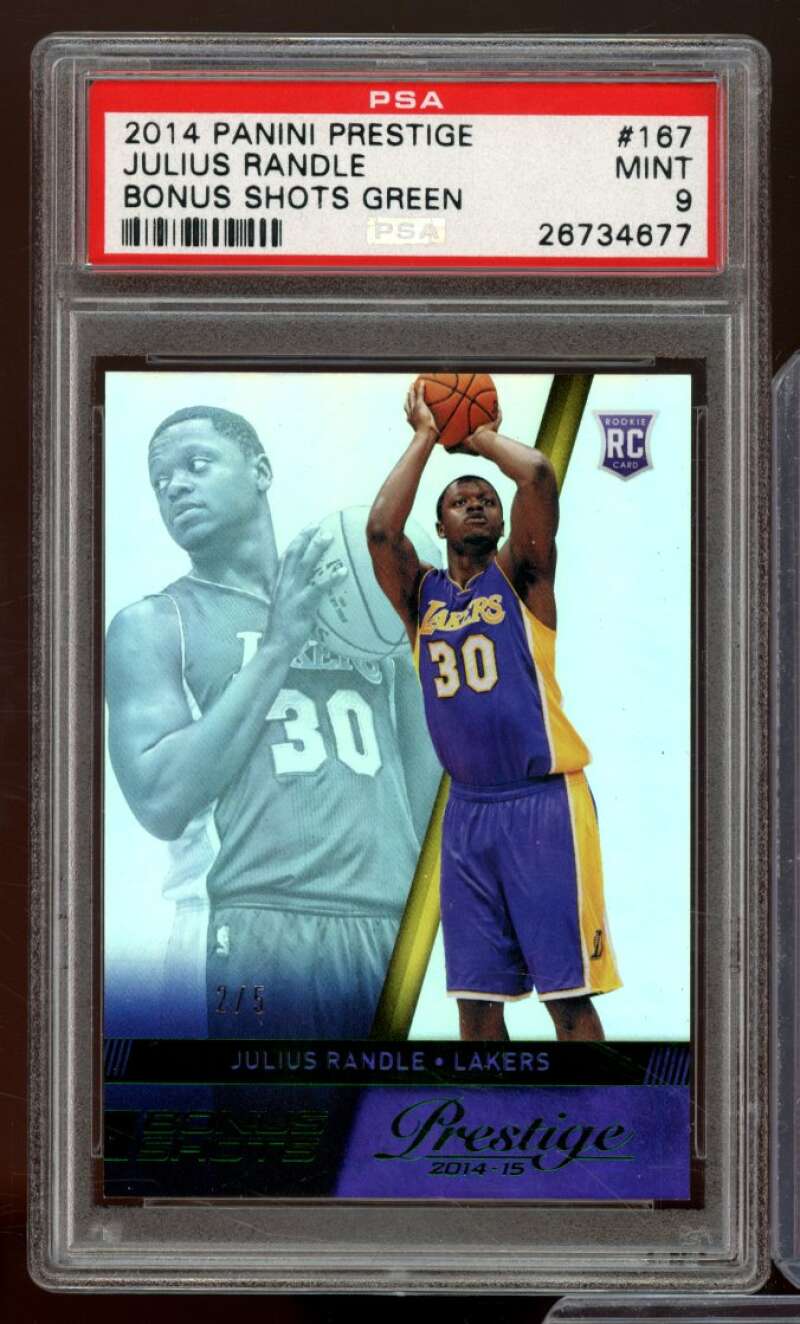 Julius Randle Rookie 2014 Panini Prestige Bonus Shots Green (#d 2/5) #167 PSA 9 Image 1