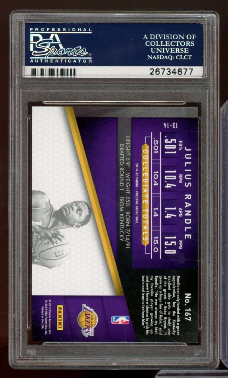 Julius Randle Rookie 2014 Panini Prestige Bonus Shots Green (#d 2/5) #167 PSA 9 Image 2