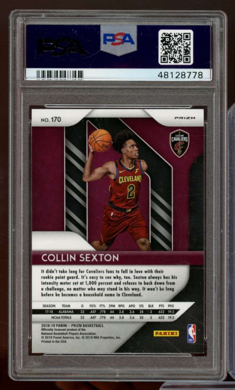 Collin Sexton Rookie Card 2018-19 Panini Prizm Green Prizm #170 PSA 10 Image 2