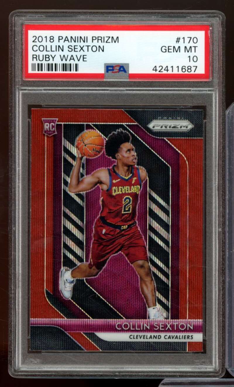 Collin Sexton Rookie Card 2018-19 Panini Prizm Ruby Wave #170 PSA 10 Image 1