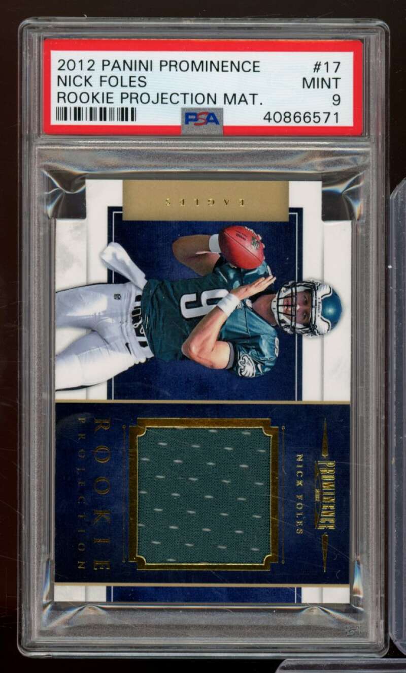 Nick Foles Rookie 2012 Panini Prominence Projection Materials (pop 2) #17 PSA 9 Image 1