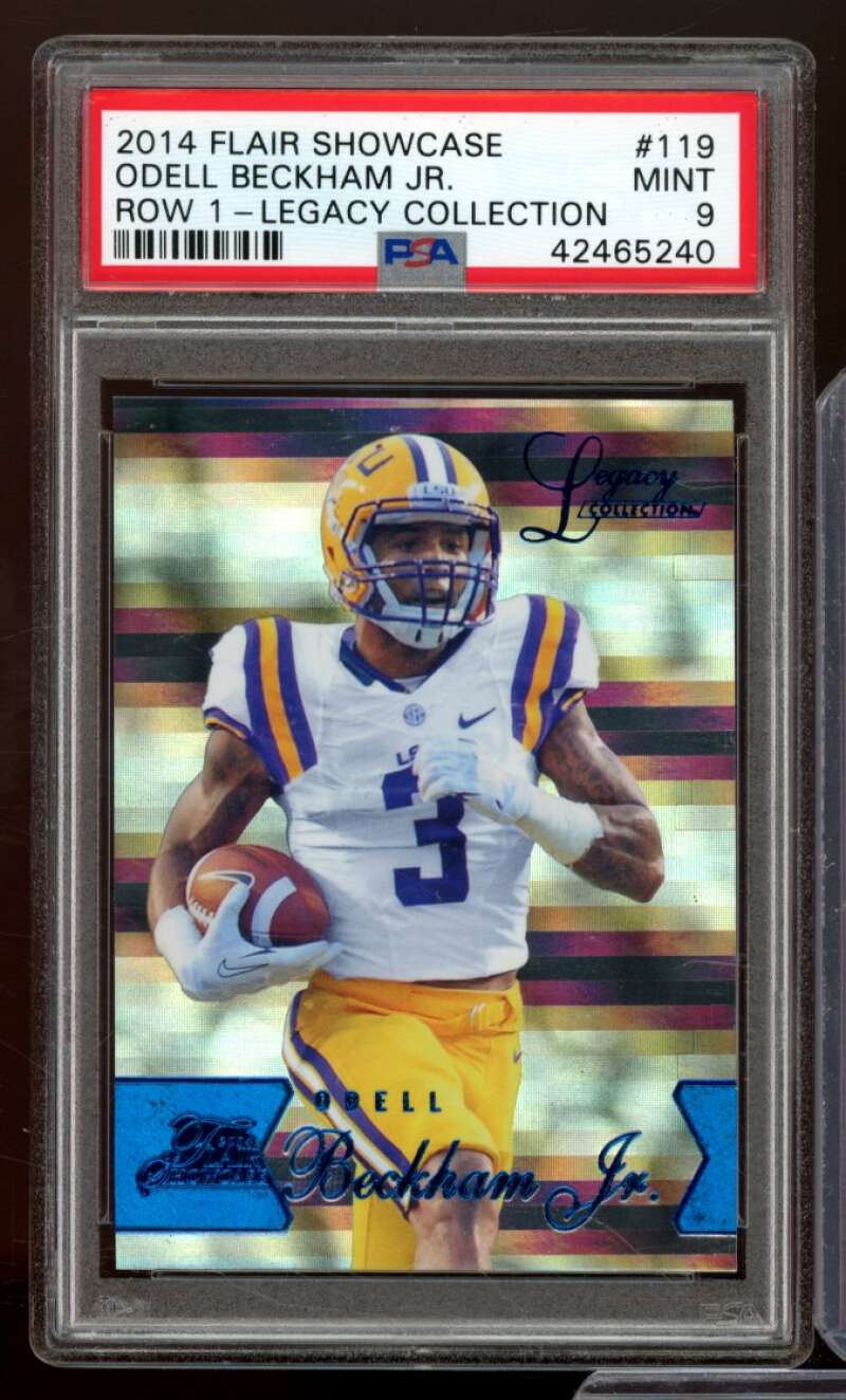 Odell Beckham Jr. Card 2014 Flair Showcase Row 1 Legacy Collection #119 PSA 9 Image 1