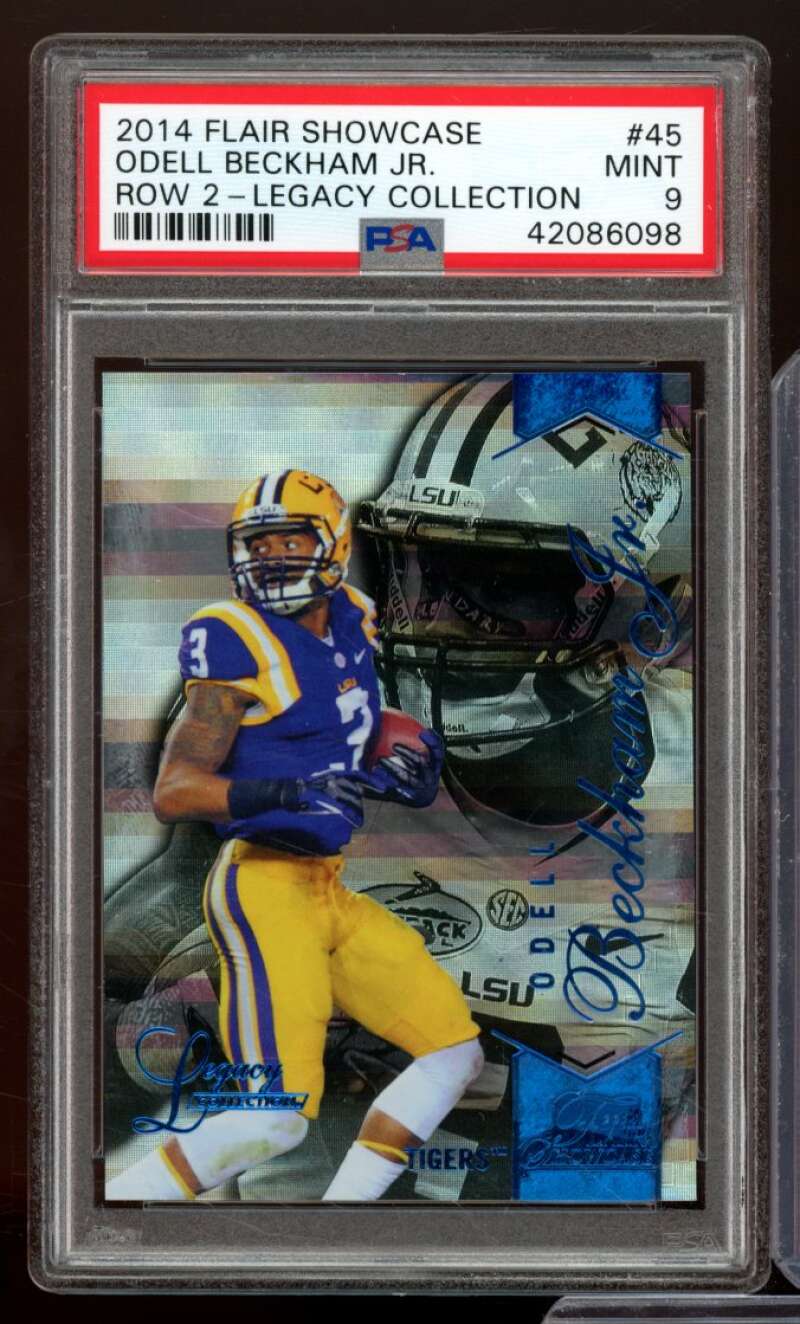 Odell Beckham Jr. Card 2014 Flair Showcase Row 2 Legacy Collection #45 PSA 9 Image 1