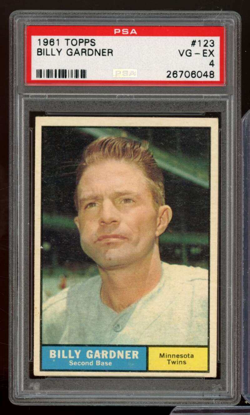 Billy Gardner Card 1961 Topps #123 PSA 4 Image 1