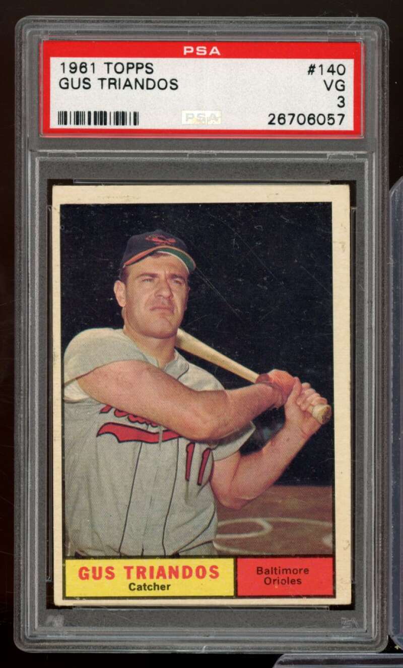 Gus Triandos Card 1961 Topps #140 PSA 3 Image 1