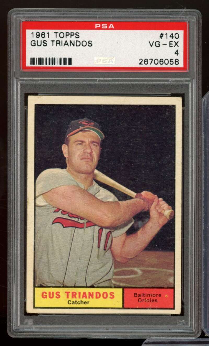 Gus Triandos Card 1961 Topps #140 PSA 4 Image 1