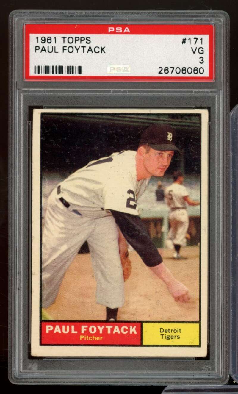 Paul Foytack Card 1961 Topps #171 PSA 3 Image 1