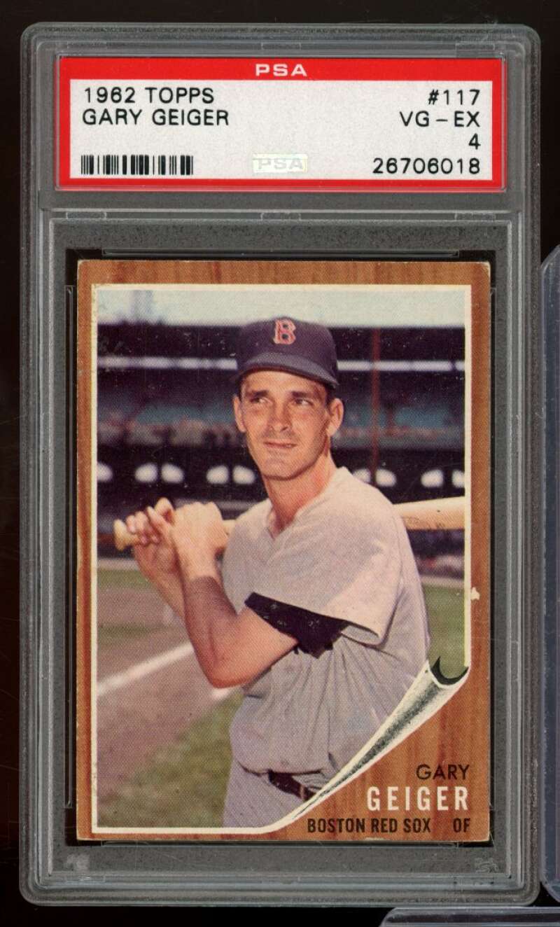 Gary Geiger Card 1962 Topps #117 PSA 4 Image 1