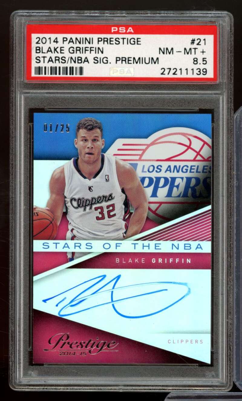 Blake Griffin 2014-15 Panini Prestige Stars/NBA Signature (1/25) #21 PSA 8.5 Image 1