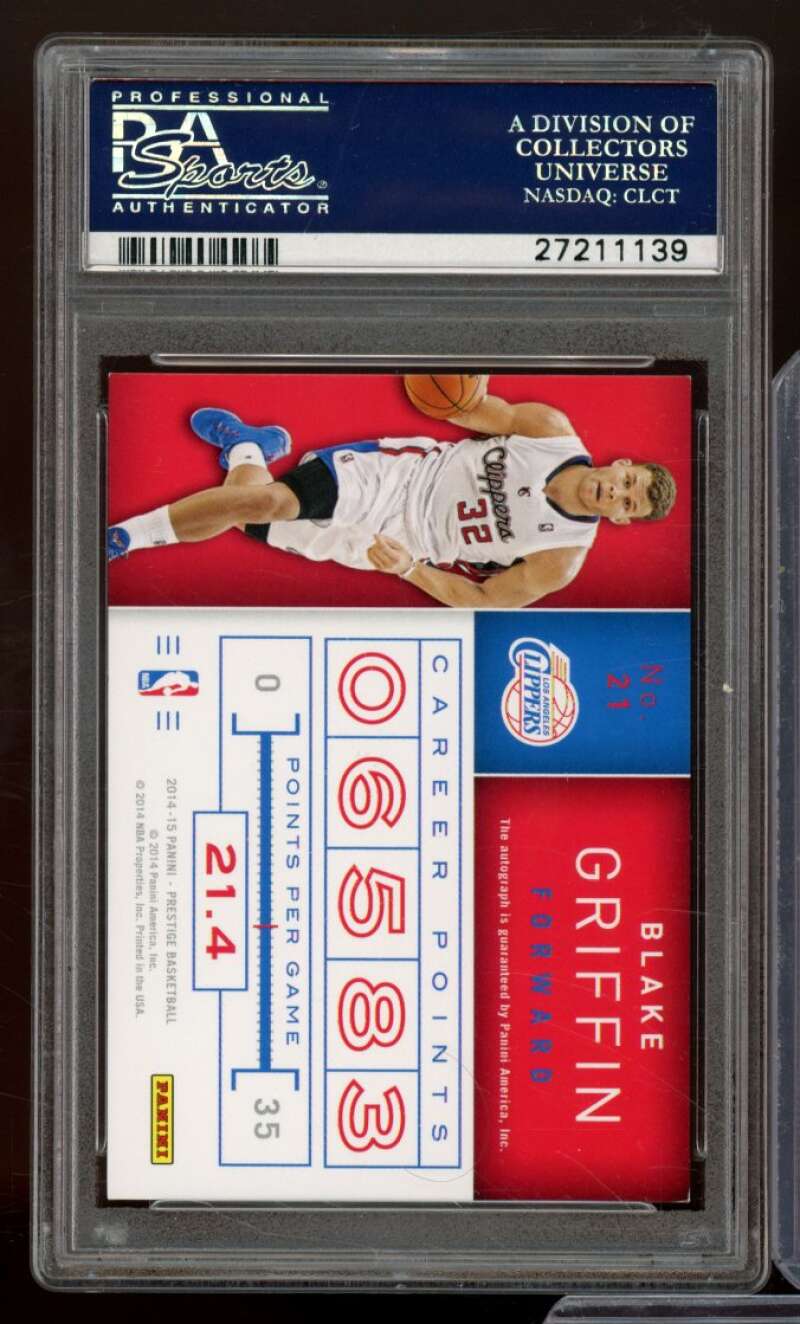 Blake Griffin 2014-15 Panini Prestige Stars/NBA Signature (1/25) #21 PSA 8.5 Image 2